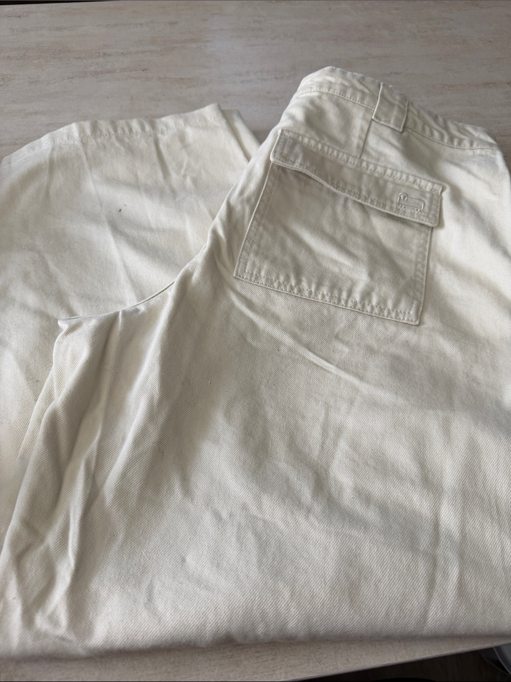 Woolrich Cream Wide-Leg Cotton Pants